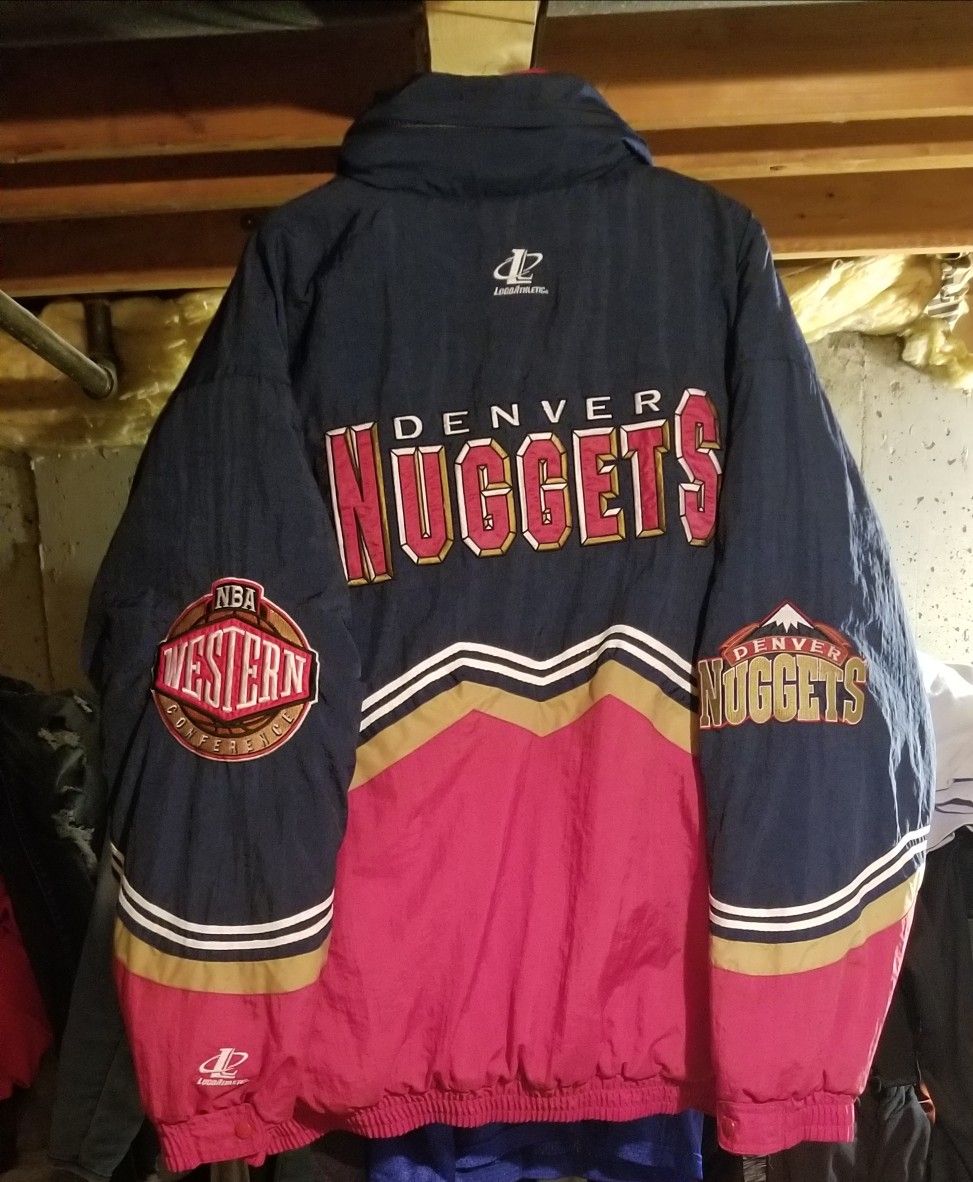 Vintage NBA Denver Nuggets Stitched LoGo Athletic Jacket Size XL X-Large