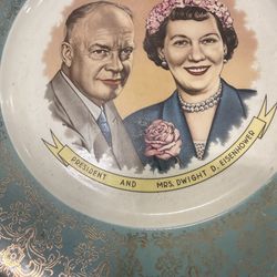 Vintage Collectors Plate president Dwight  D Einsenhower &  First Lady Mamie
