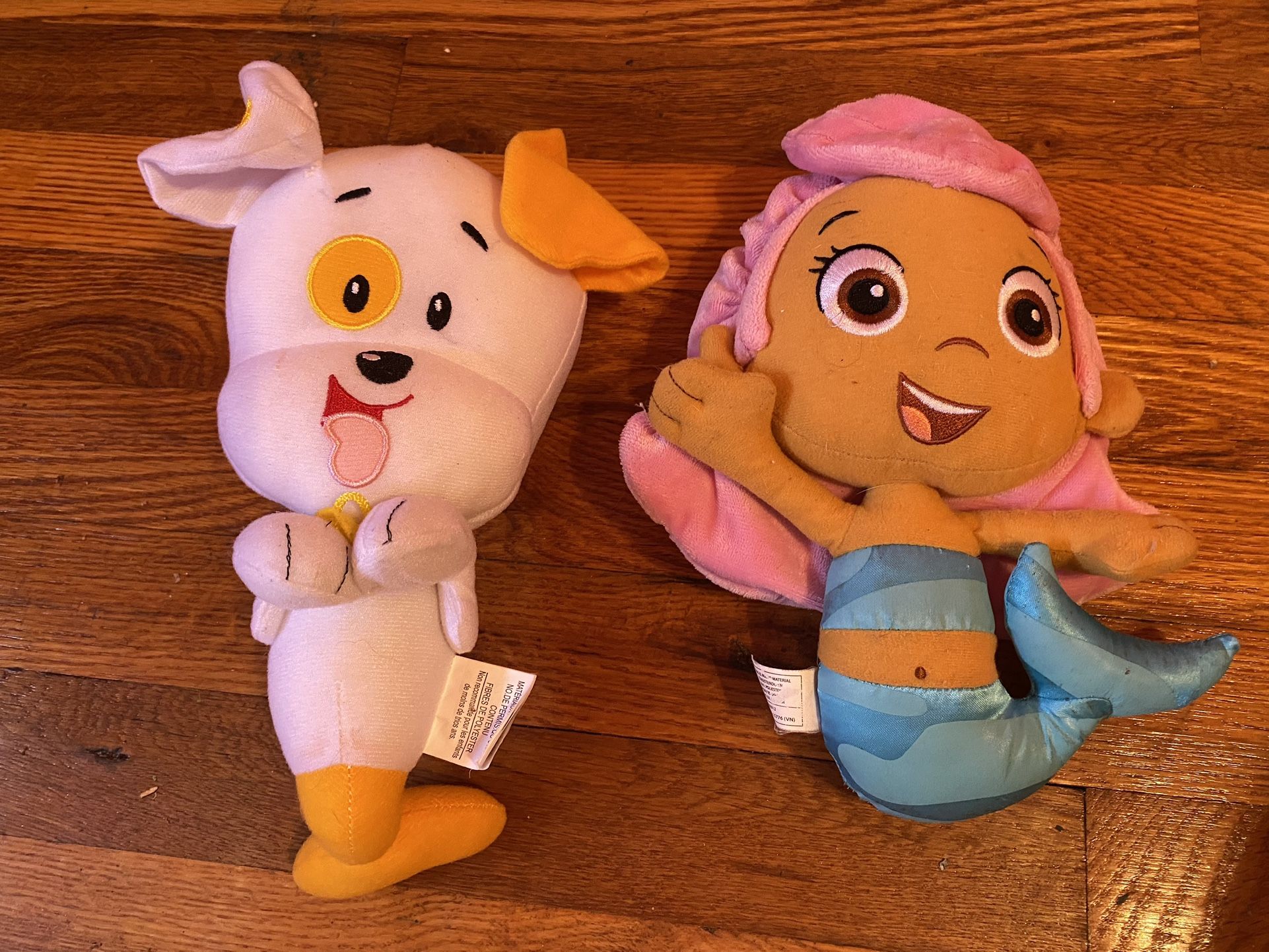 Fisher Price Bubble Guppies Molly and puppy dog 8" Plush Mermaid Toy Nick Jr lot