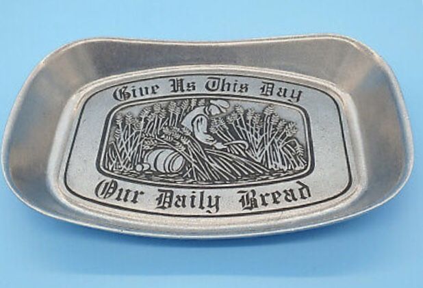 Vintage 1970s York Metalcrafters Pewter Alloy Bread Tray/Grilling Platter
