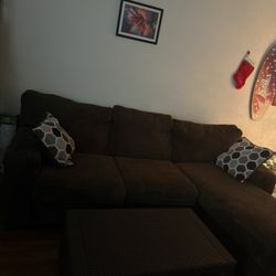 Brown L Shaped Couch