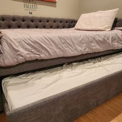 Day Bed - Queen Size - With Roll out Trundle - Foam Matress