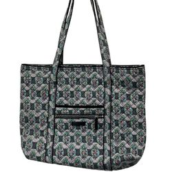 Vera Bradley Quilted Tote shoulder Bag Paisley Striped Purse