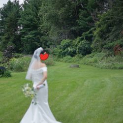 Size 2 Off-shoulder Wedding Dress With Train