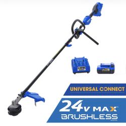 Kobalt 24-volt 15-in Split Shaft Attachment Capable Battery String Trimmer 4.0 Ah (Battery Included)