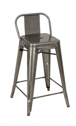 Brushed steel tall stools