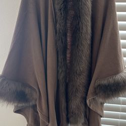 Brown Fur Cardigan Sweater 