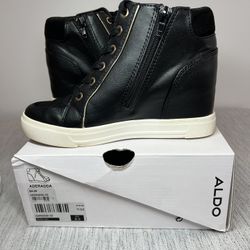 NEW Aldo Aderadda High Heal Sneakers All Leather Minimum Use Size 6.5