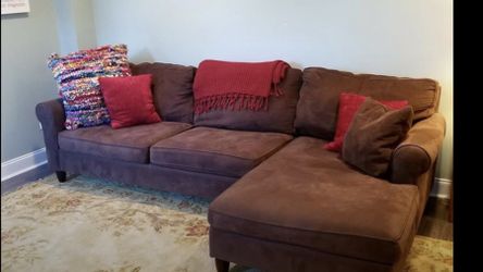 Brown sectional couch