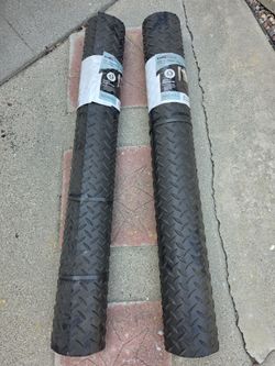 TrafficMaster Black 3 ft. W x 6 ft. L Diamond Vinyl Fitness Equipment and Utility Mat (18 sq. ft.) NEW $30 EACH