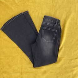 Womens Boot Cut Black Faded Jeans Size L