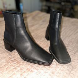 Black Leather Boots Size 8 Women