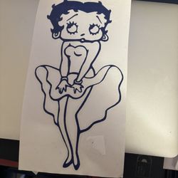 Betty Boop window decal sticker or flat surfaces