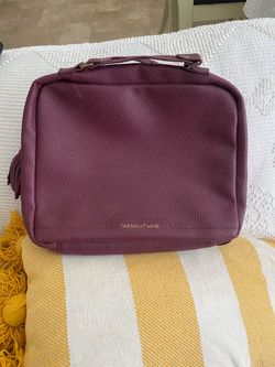 Tartan + Twine Purple Pebbled Leather makeup Bag