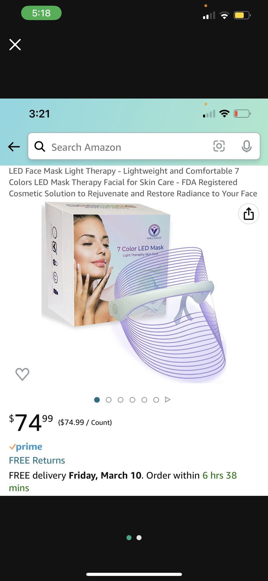 LED Face Mask Light Therapy 