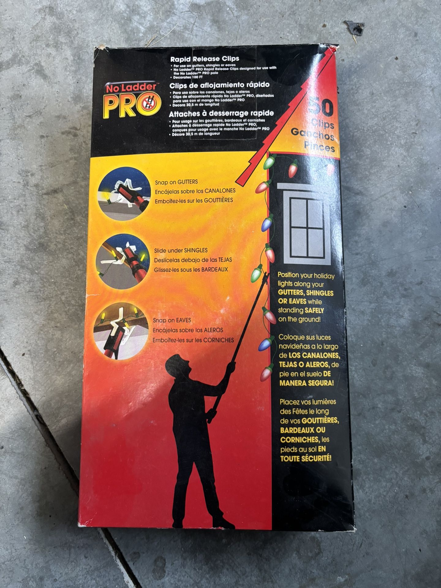 No Ladder Rapid Release Holiday Lighting Clips