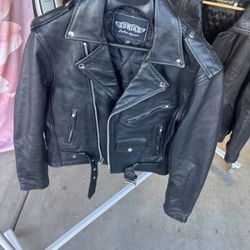 Unik Women’s Black Leather Jacket, Size 38