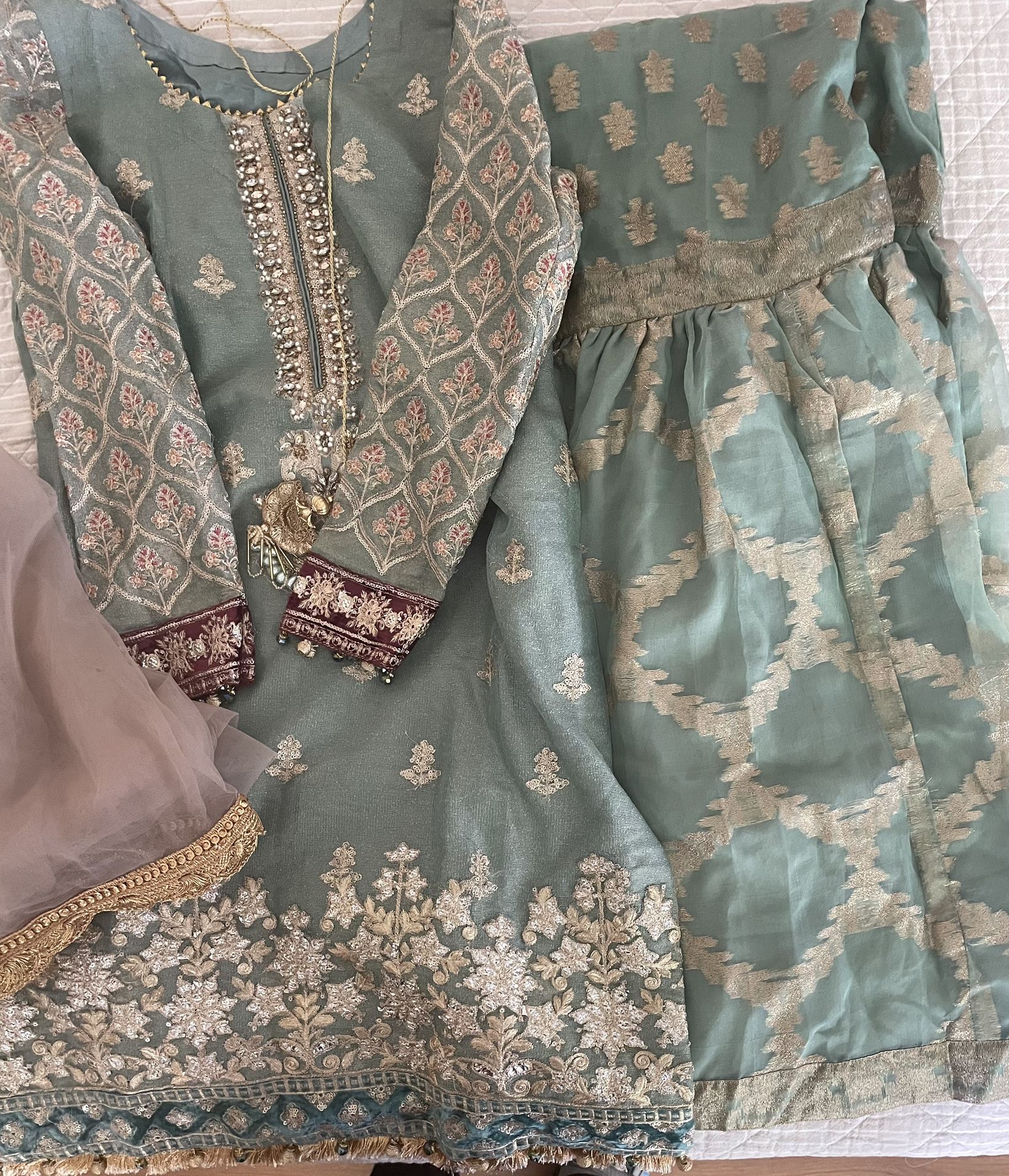 Gold Embroidered Pakistani Wedding and Party Wear