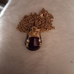 Avon Purple Egg Pendant 