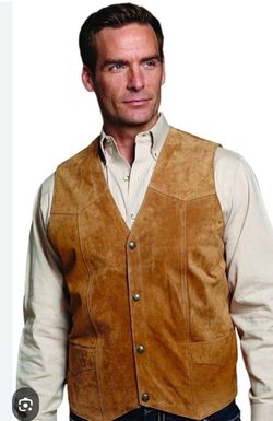 New Sale! size XXL CRIPPLE CREEK Mens Western Brown Suede Leather Vest w tags( reseda ca)