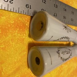 Vintage Christian Ceramic Salt And Pepper Shakers