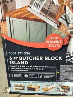 Butcher Block Walnut Hampton Bay Kitchen Islamd