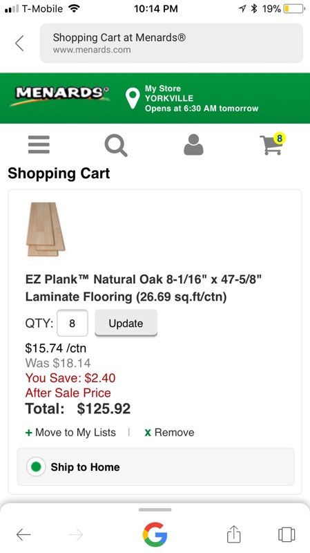EZ Plank™ Natural Oak 54 3/8”x 7 19/32”x 15/16 Laminate Flooring (10 pcs=28.67 sq.ft.)l