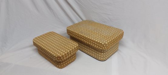 Wicker (lined) inter-stacking storage bins, 12x8x6 in.