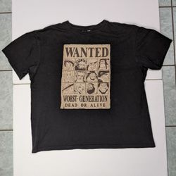 One Piece Wanted Poster T-Shirt Size XL