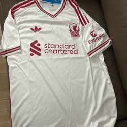 Adidas Liverpool FC 2026/27 Away Soccer Jersey White/Red - Men’s Size L (NWT)