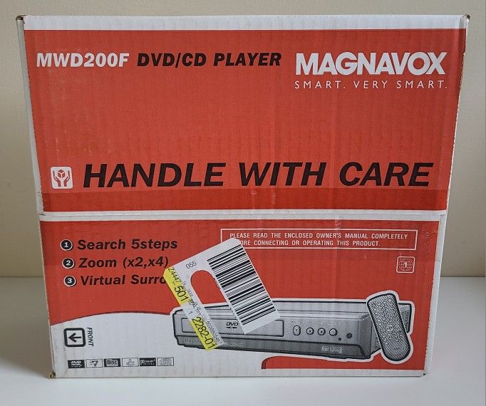 Magnavox MWD200F DVD/CD Player New In Box With Remote Factory Sealed