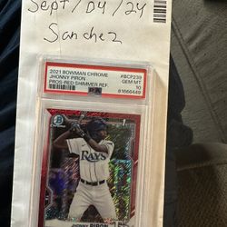 PSA10 Bowman Chrome 1st Red Shimmer 10/10 Baseball Card Jhonny Piron 