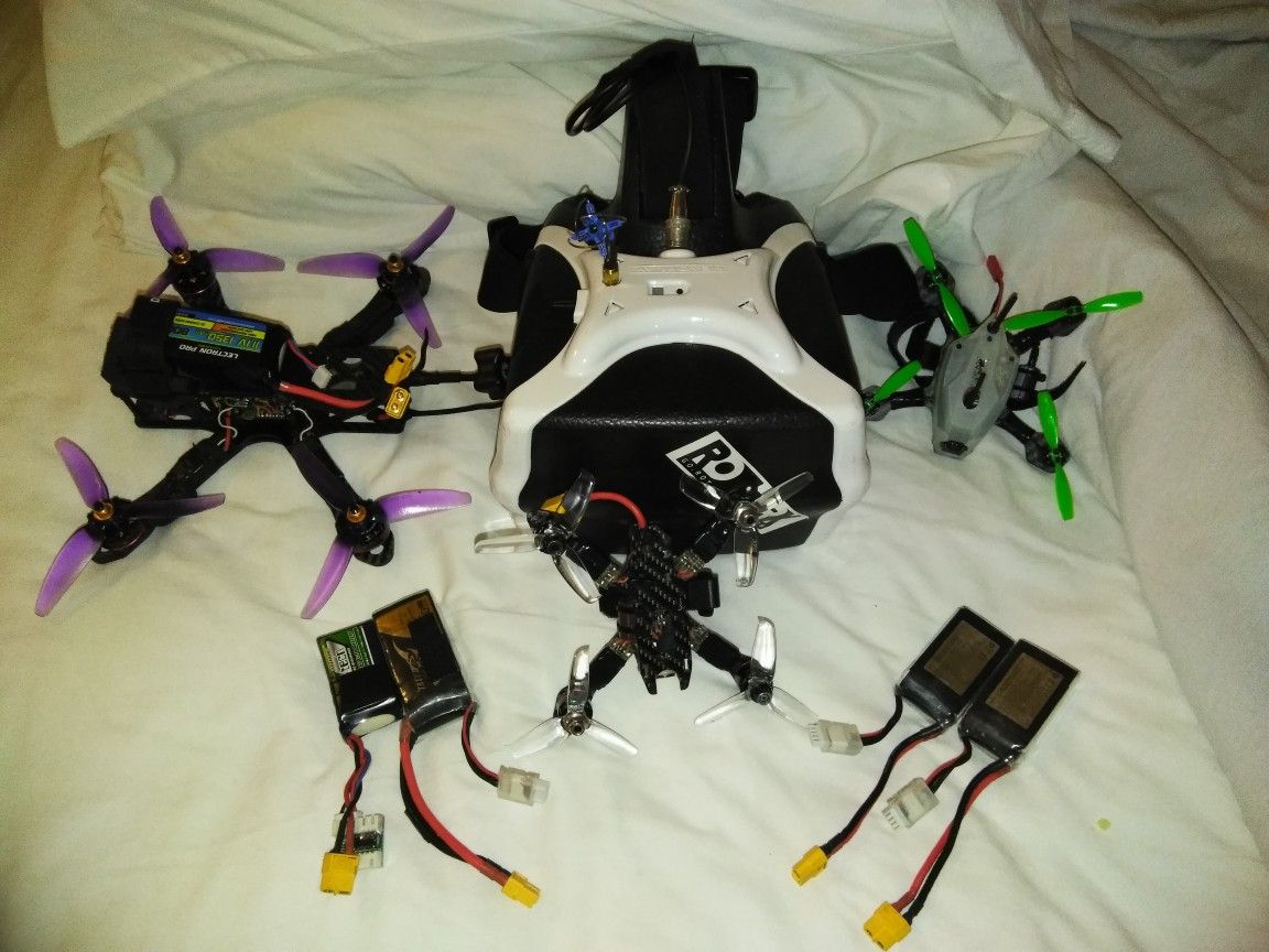 These are racing drones with racing goggles each drone is $75 and the goggles are a $100 for the Racing Goggles and also the controller I $70