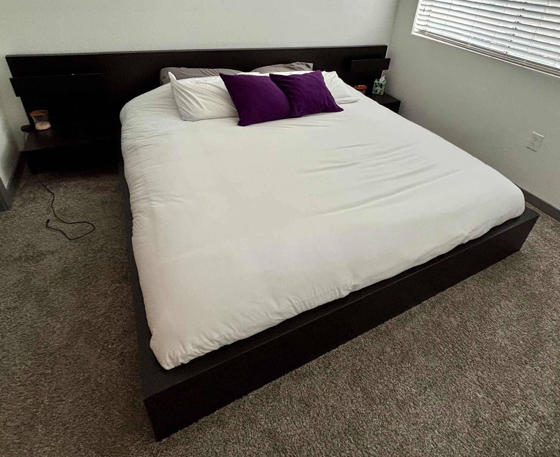 IKEA Malm King Bed Frame And Nightstands