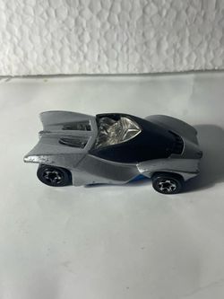 Hot Wheels Silver/Black Diecast Car w/ Blue Base Loose Used Toy Vehicle