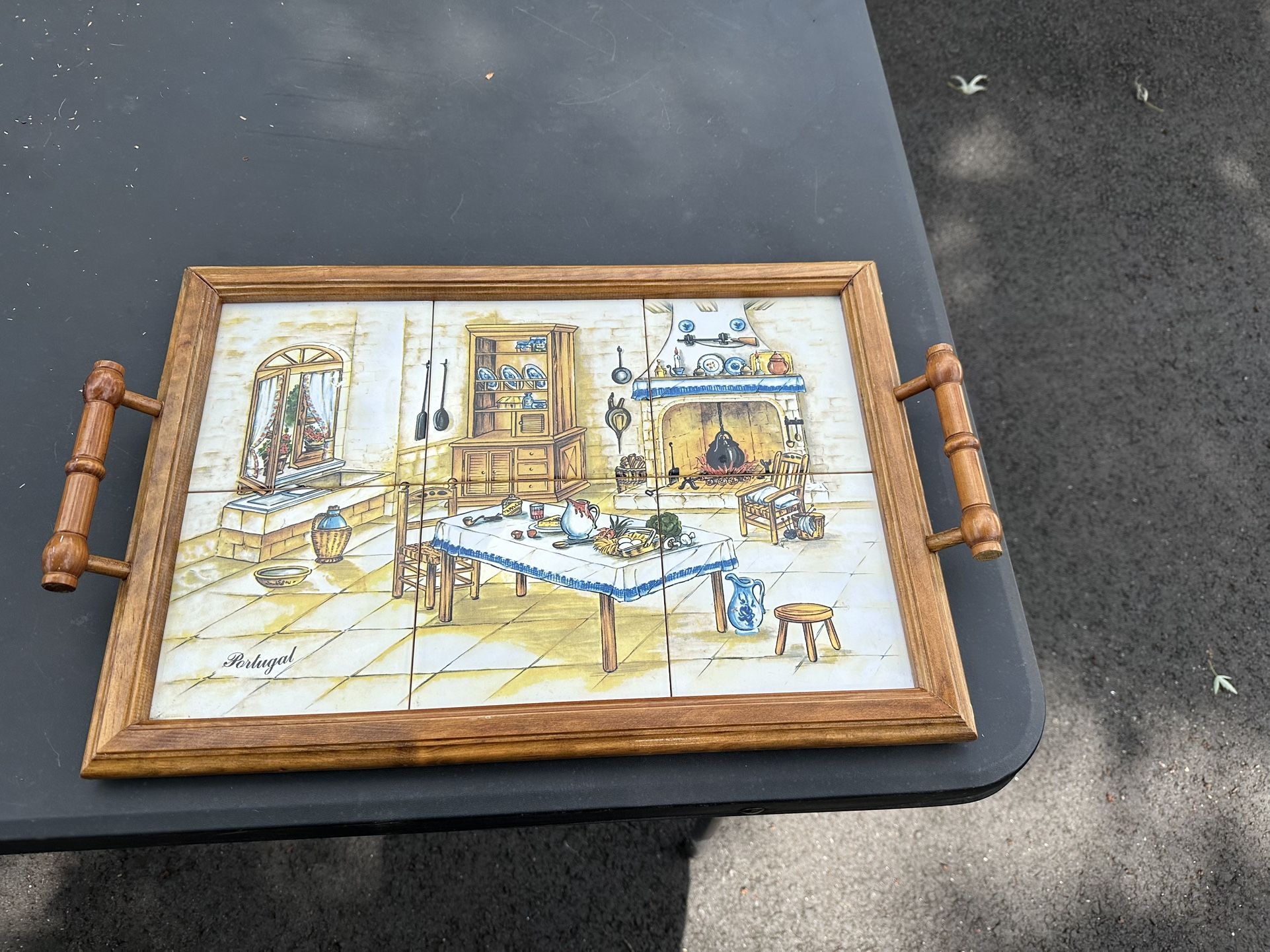 portugal wood panel tray