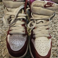 Kids Size 2y Jordan's Burgundy/white