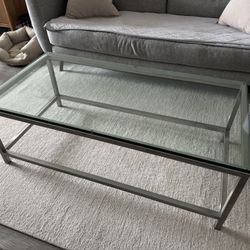 Crate & Barrel Glass Coffee Table 