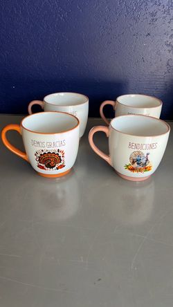 (4) new beautiful harvest mugs
