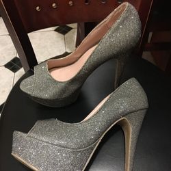 Silver High Heels 