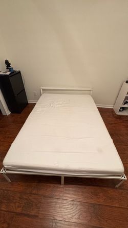 IKEA Queen Metal Bed Frame – White