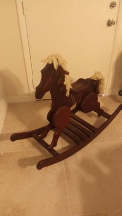 Solid oak rocking horse