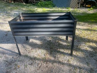 Large galvanized plant box