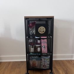 Metal Storage Cart With Drawer