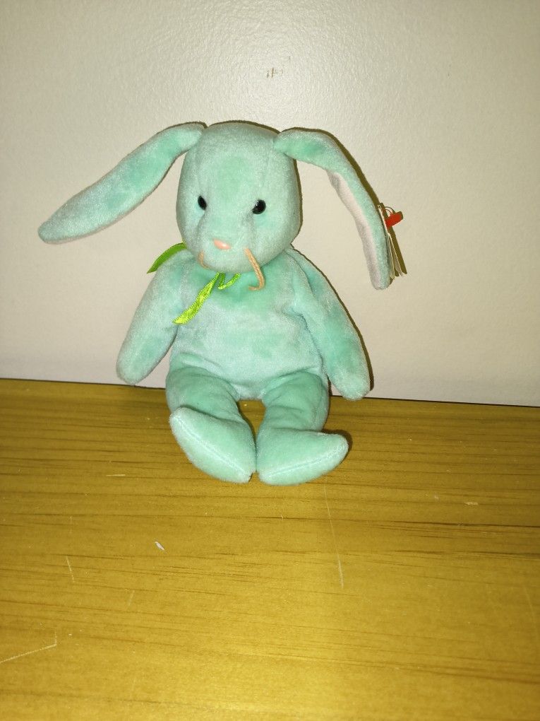 Vintage Beany Baby Green Bunny Very Clean 