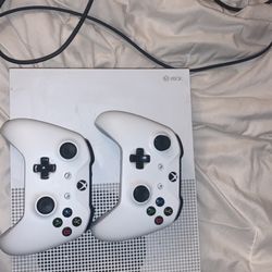 Xbox One S With Gaming Headset And Two Controllers