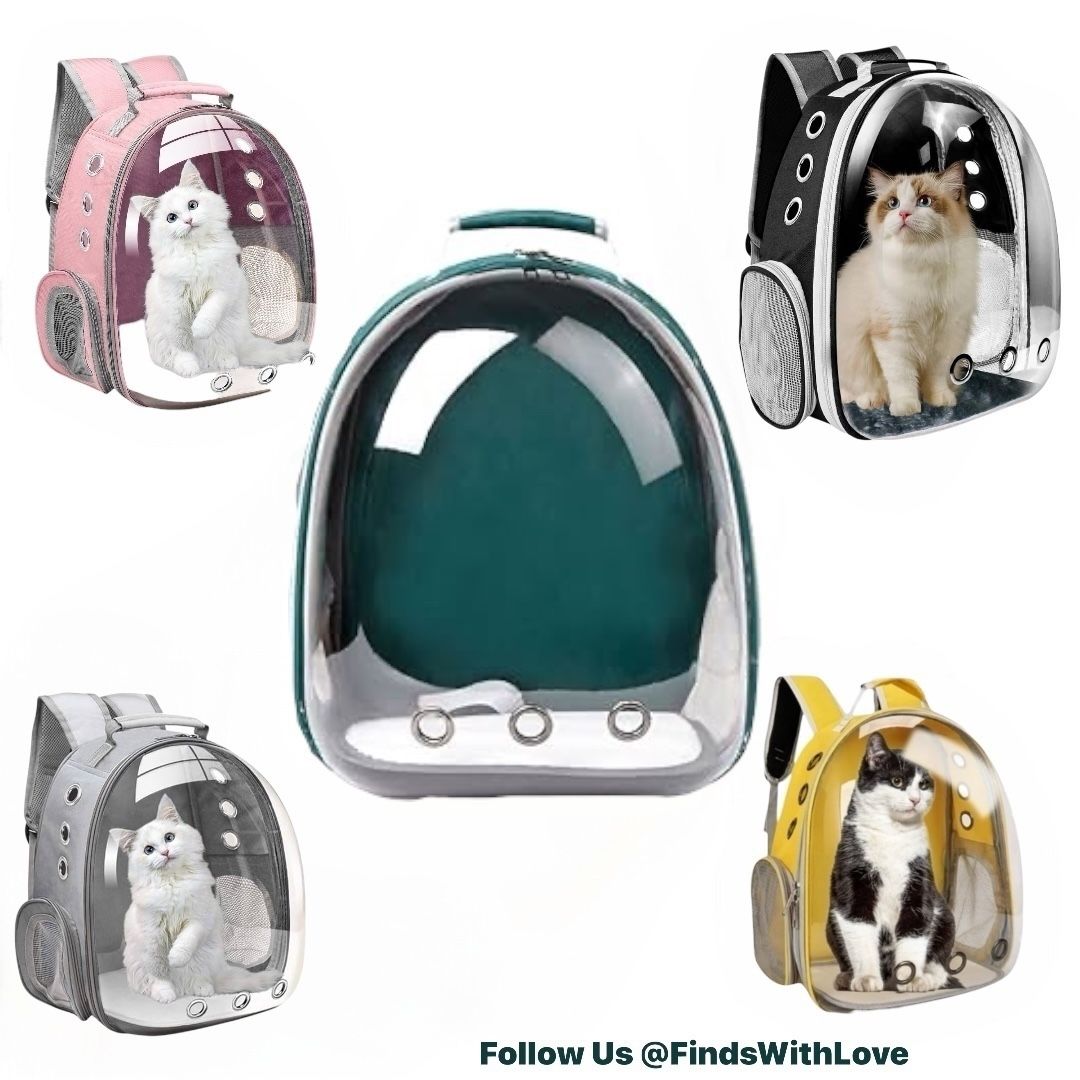 Green PetPack Adorable Bubble Carrying Bag for Small, medium dogs Cats, Space Capsule Pet Park, Hiking backpack, Airline Approved Travel Carrier