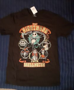 Disney Nightmare before Christmas Black T Shirt Size Small New With Tags