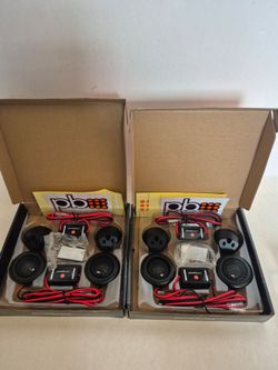 POWERBASS 2 PAIRS 1" SILK DOME TWEETER INLINE 12 DB CROSSOVER 100 WATTS HIGH OUTPUT CAR TWEETER