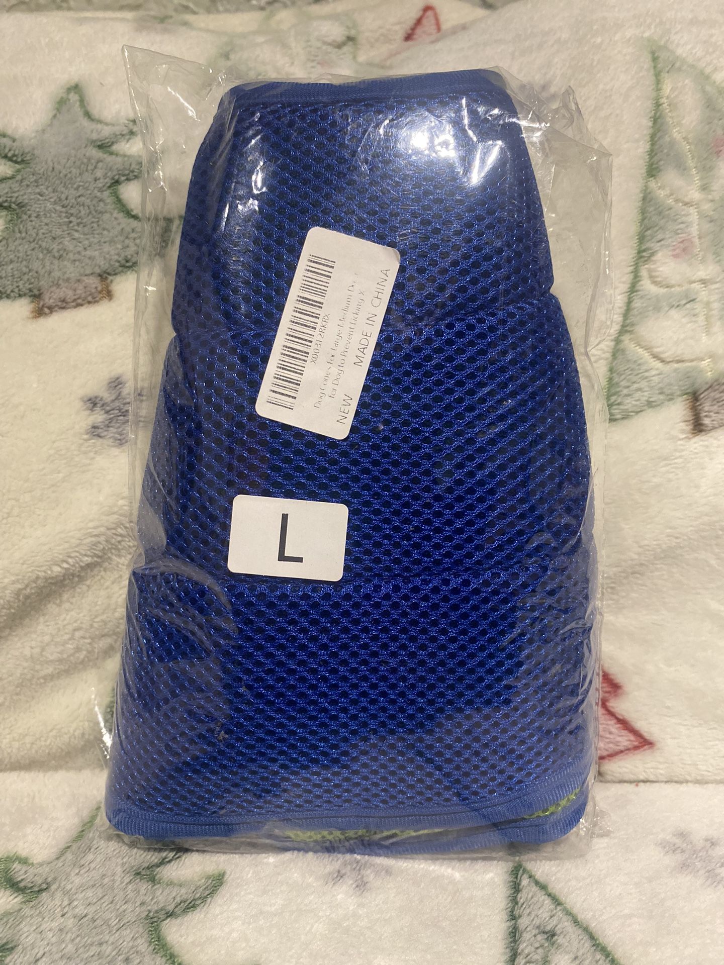 Blue Extra Soft Adjustable Dog Cone Collar Size L New Post Surgery Stop Licking